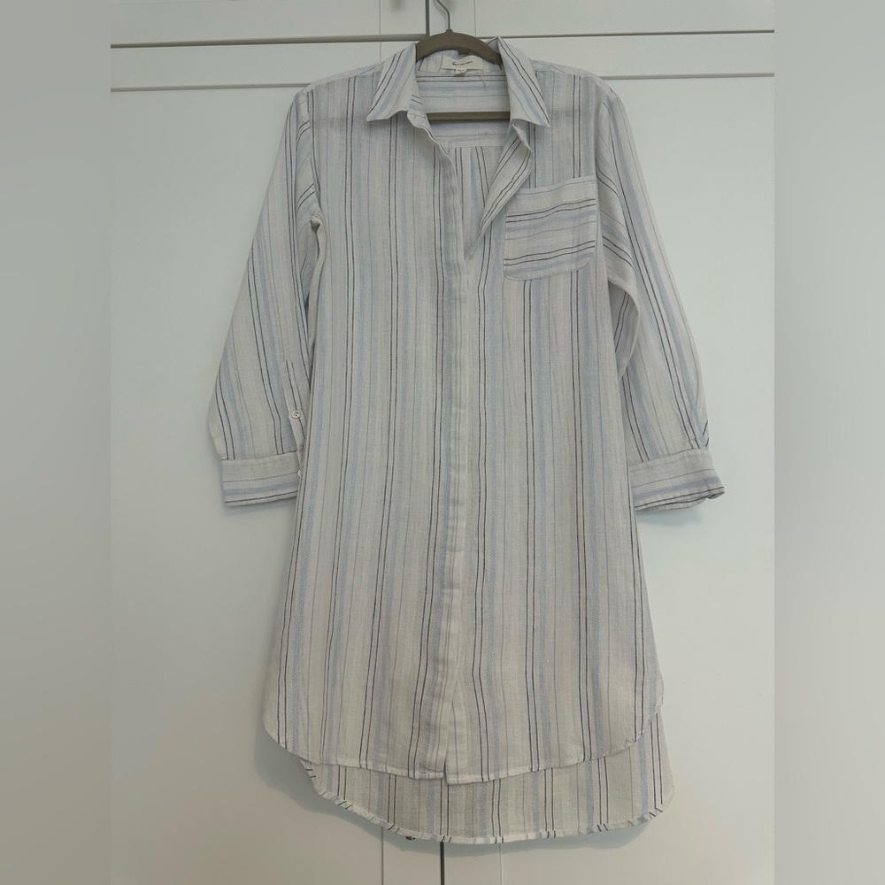 Vince Camuto Striped Button-Up Shirt Dress size M - Picture 2 of 6
